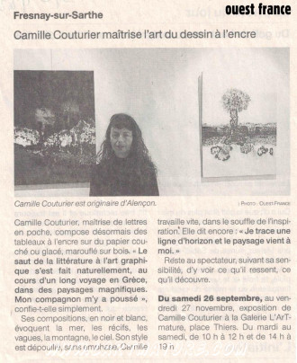 Camille Couturier maîtrise l'art du dessin à l'encre de Ouest France
