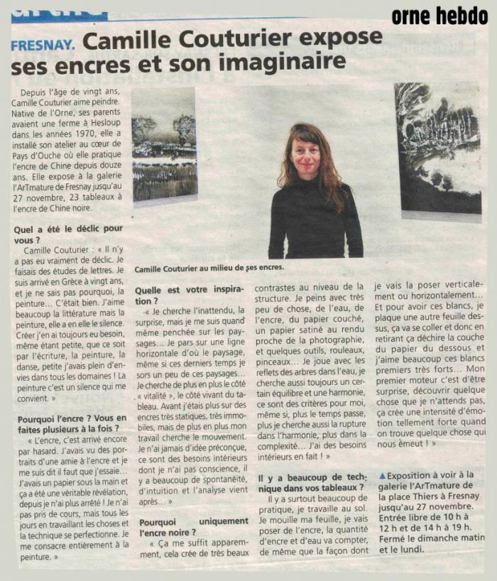 Camille Couturier expose ses encres et son imaginaire de Orne Hebdo