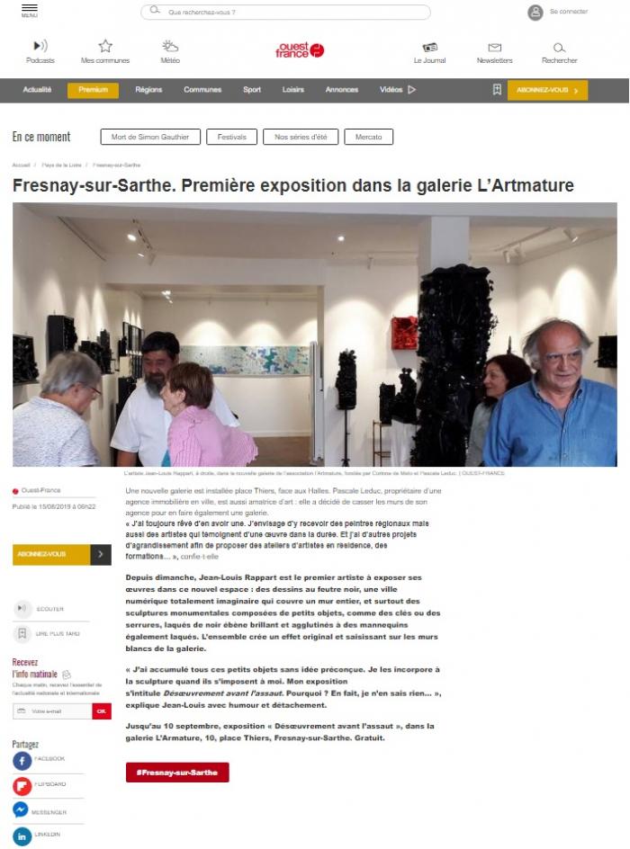 Fresnay-sur-Sarthe : Première exposition dans la galerie L’Artmature de Ouest France